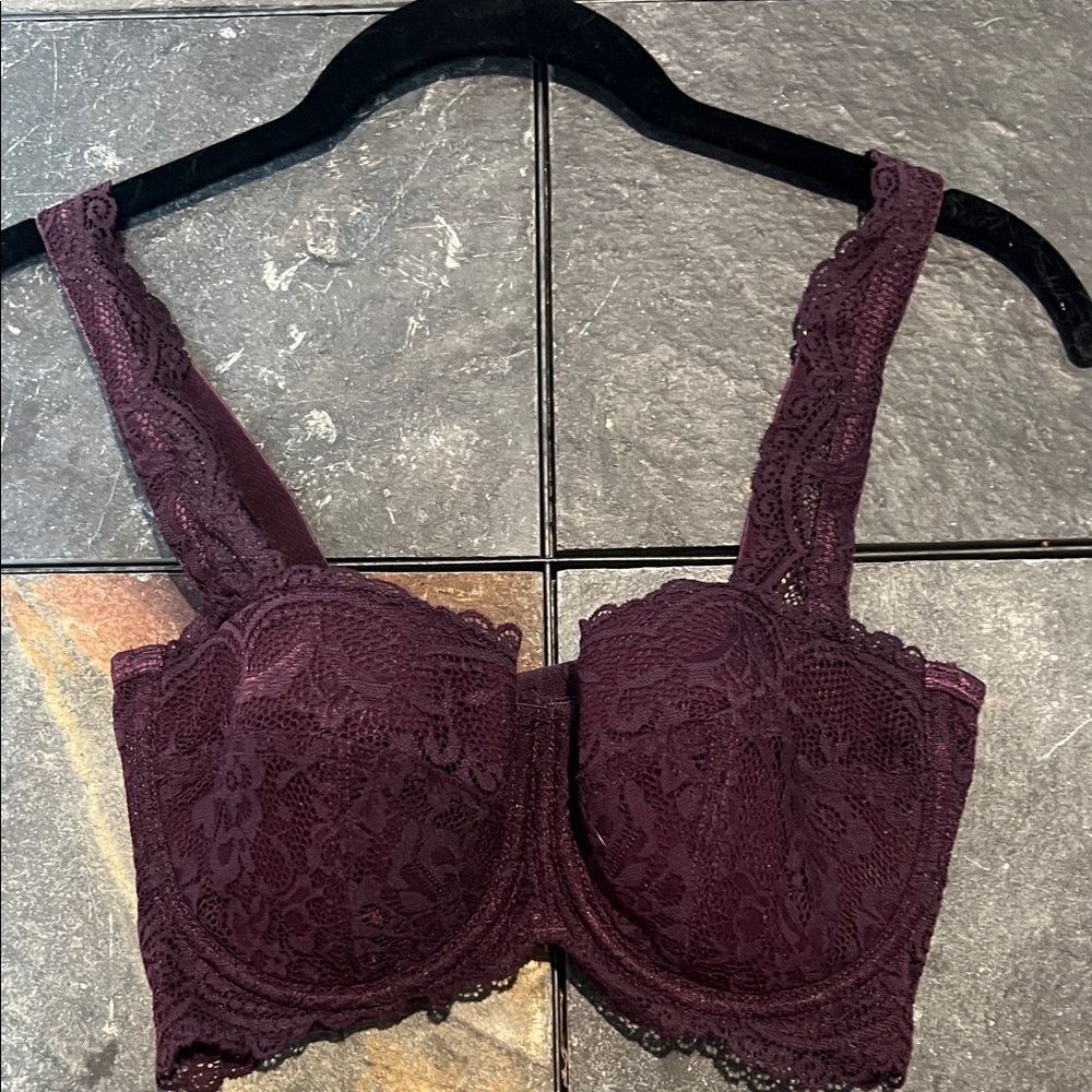 ASOS Lace Molded Cup Bra- Deep Purple